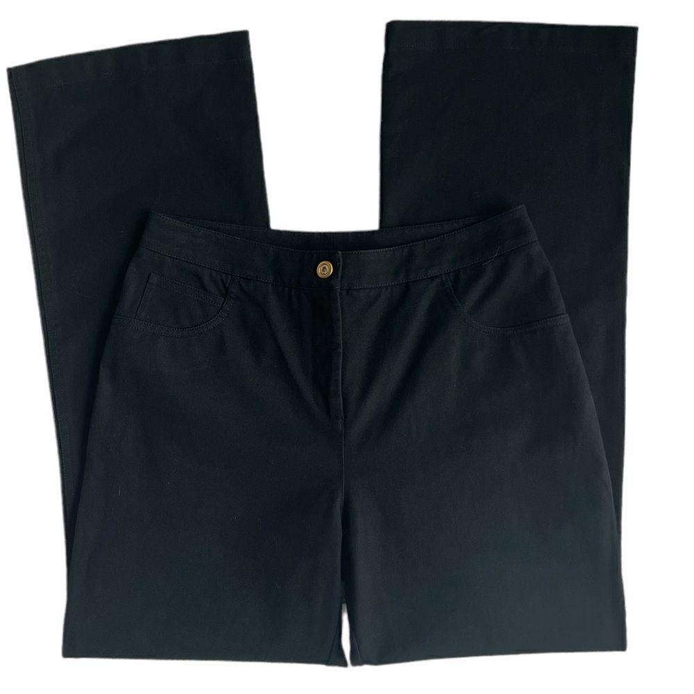 St. John Sport Black High Rise Straight Leg Cotton Blend Jeans Pants Sz 6